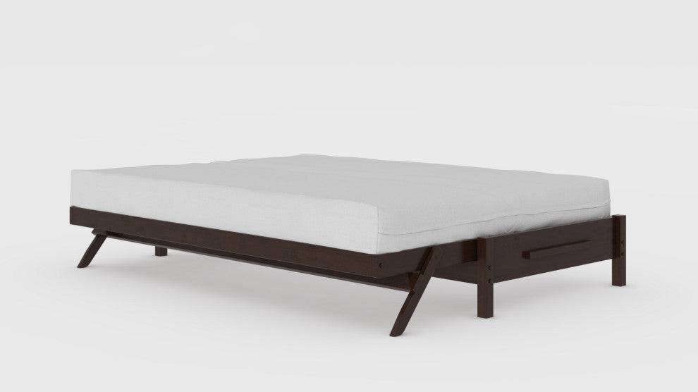 Tozi Futon Frame, Black Walnut, Queen