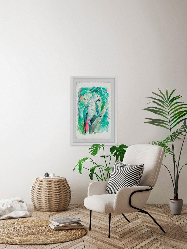 "Parrot Profile" Framed Painting Print, 12"x18"