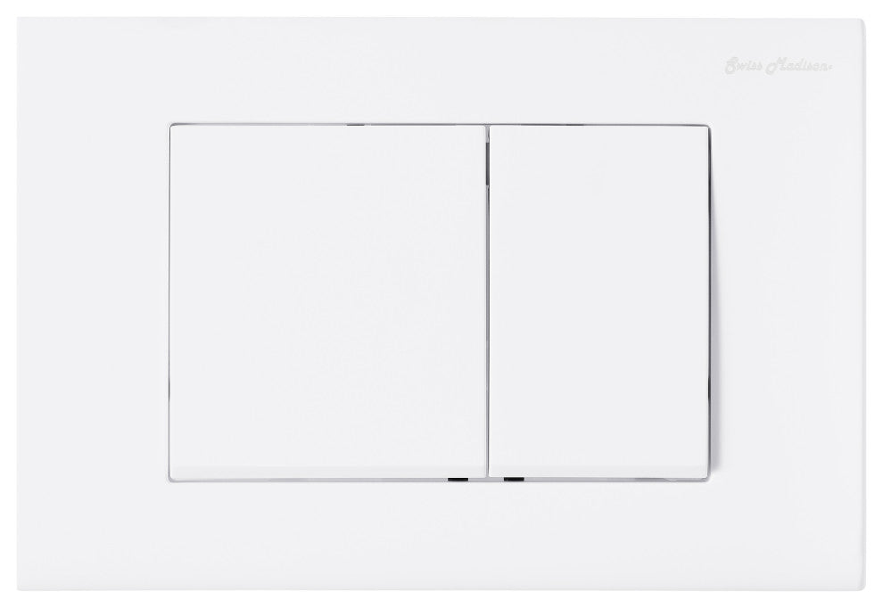 Wall Mount Dual Flush Actuator Plate, Matte White