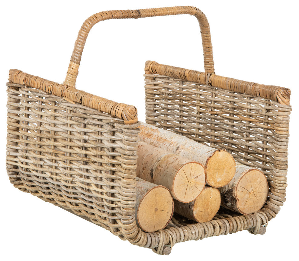 Kobo Fire Log Basket, Gray and Brown