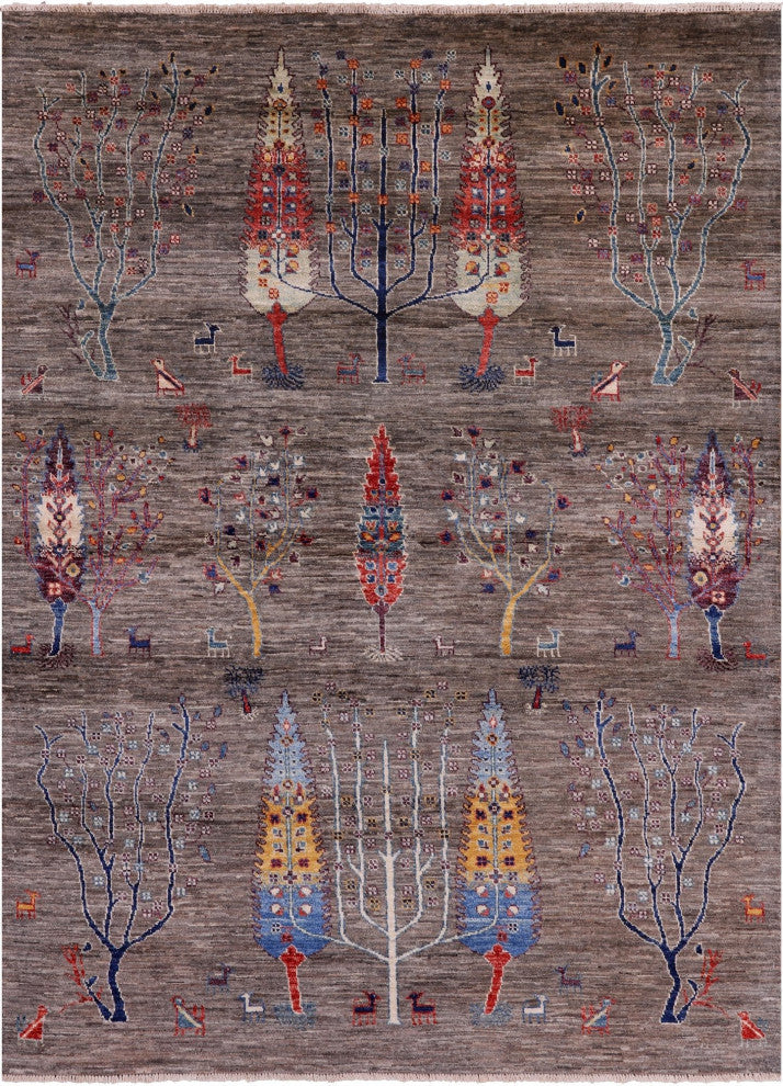 4' 10" X 6' 6" Tribal Persian Gabbeh Handmade Rug Q5278
