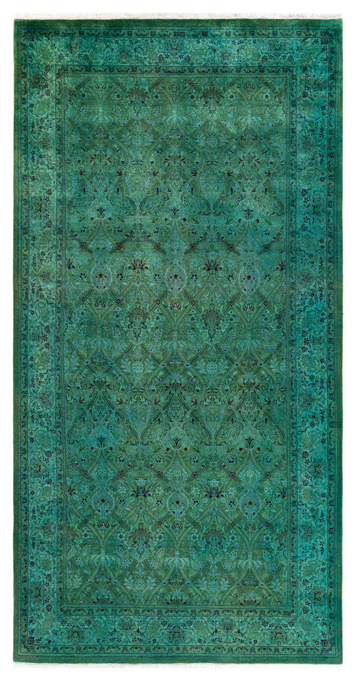 Fine Vibrance, One-of-a-Kind Hand-Knotted Area Rug Green, 5' 11" x 11' 8"