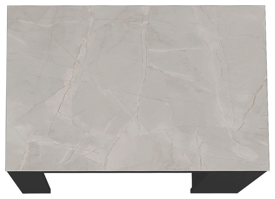 Kitchen Island Doyle, Kitchen, Black / Ibiza Marble Color Finish