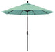 9' Bronze Collar Tilt Crank Lift Aluminum Umbrella, Sunbrella, Spectrum Mist