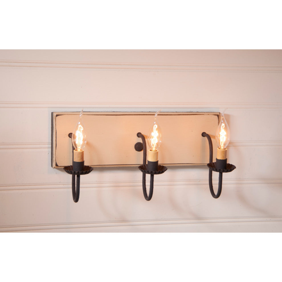 Three Arm Vanity Light, Sturbridge White