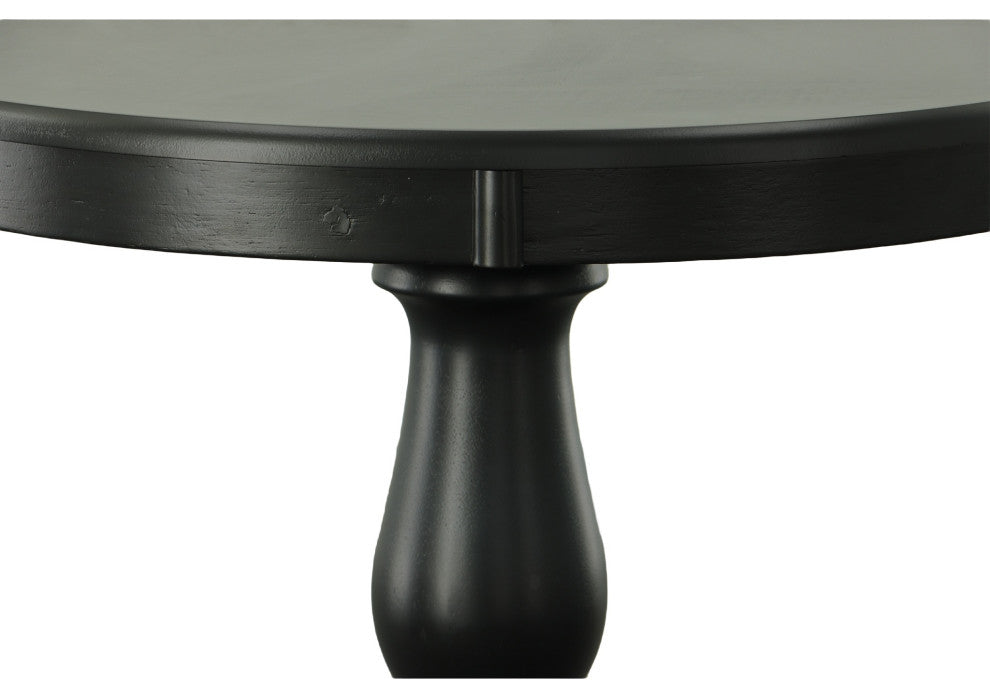 Bella 30" Round Pedestal Table, Antique Black