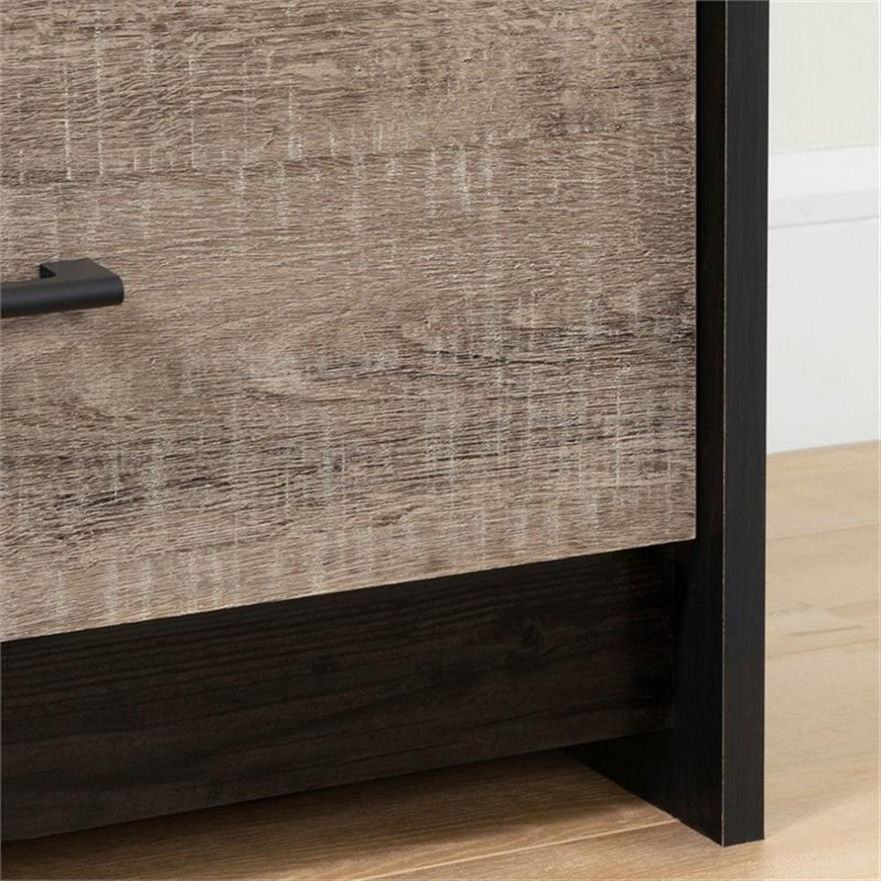 South Shore Londen 6 Drawer Dresser in Weathered Oak and Ebony