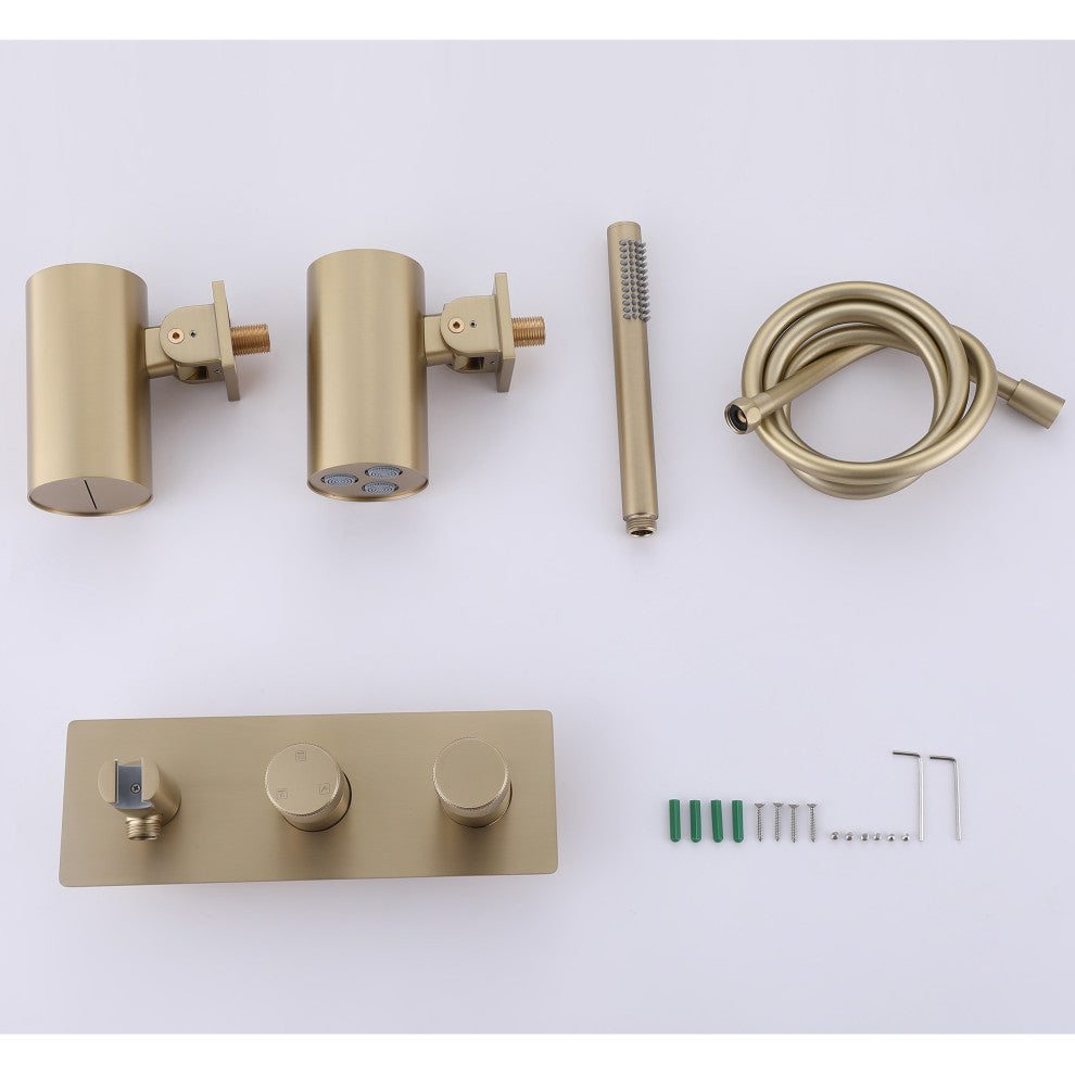 Unique Shower System With Handheld Shower, Brushed Gold