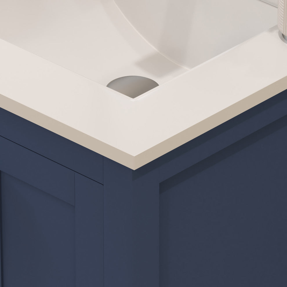 Rooh Bathroom Vanity, Navy Blue, 24", Vanity, Countertop, Sink