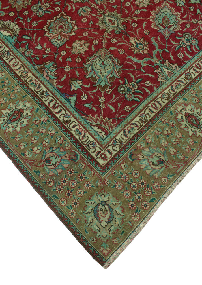 Fine Vintage Distressed Ceolbeor Red Rug