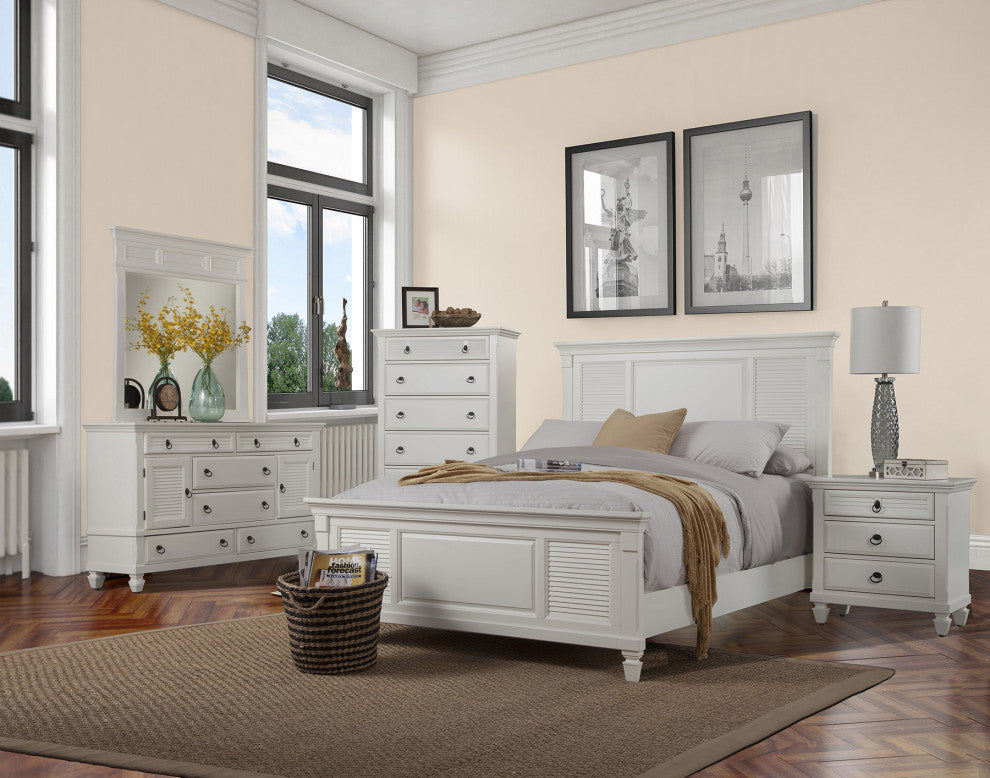 Winchester California King Shutter Panel Bed, White