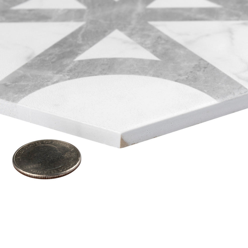 Classico Carrara Hexagon Flow Porcelain Floor and Wall Tile