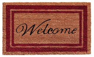 Calloway Mills Burgundy Border Welcome Doormat, 24"x36"