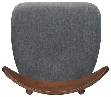 GDF Studio Issaic Mid Century Design Wood Dining Chairs, Set of 2, Charcoal/Walnut
