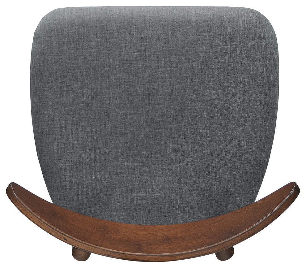 GDF Studio Issaic Mid-Century Design Wood Dining Chairs, Set of 2, Charcoal/Walnut