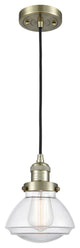 Olean 1-Light Mini Pendant, Antique Brass, Clear