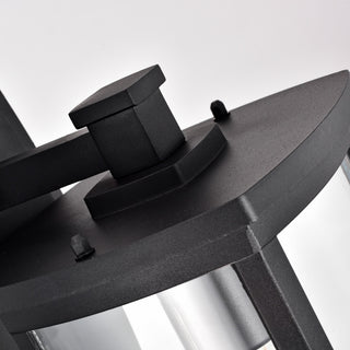 CHLOE Lighting QUILL Transitional 1-Light Textured Black Outdoor Wall Sconce