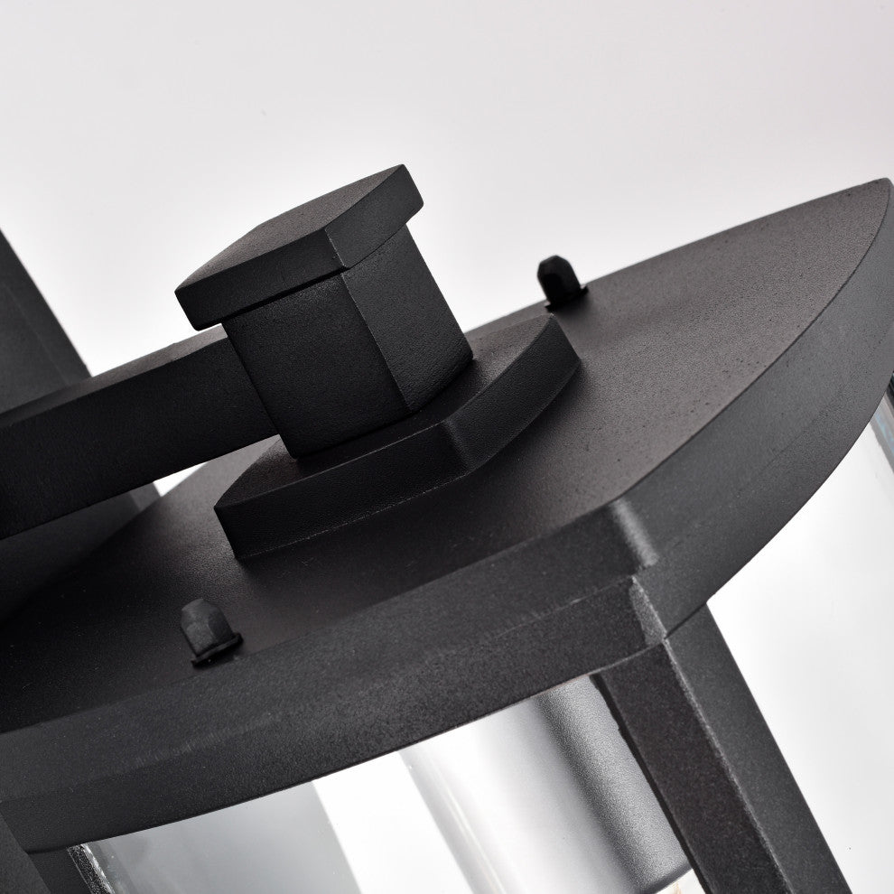 CHLOE Lighting QUILL Transitional 1-Light Textured Black Outdoor Wall Sconce