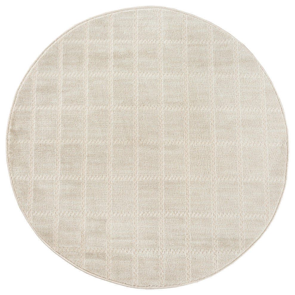 Nourison Serenity Home 8' x Round Ivory Cream Modern Indoor Rug