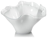Vellerti 9.25 Tall Wave Glass Bowl, White