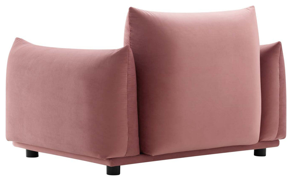 Armchair Accent Chair, Velvet, Pink, Modern, Living Lounge Hotel Hospitality