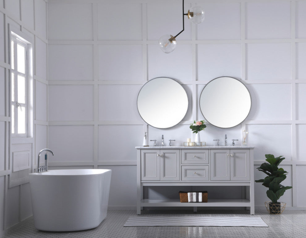 Home Living 60" Double Sink Bathroom Vanity Set, Gray