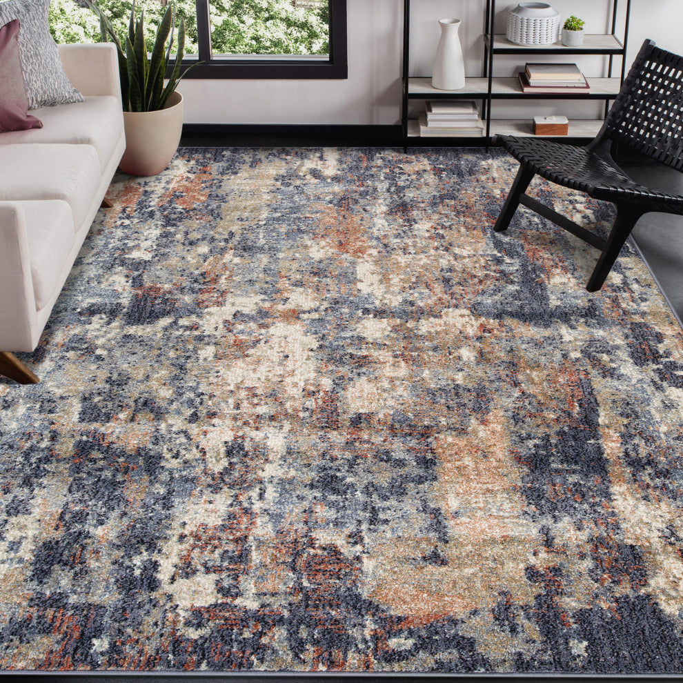 Jordan Cary Area Rug, Blue, 6'7" x 9', Abstract