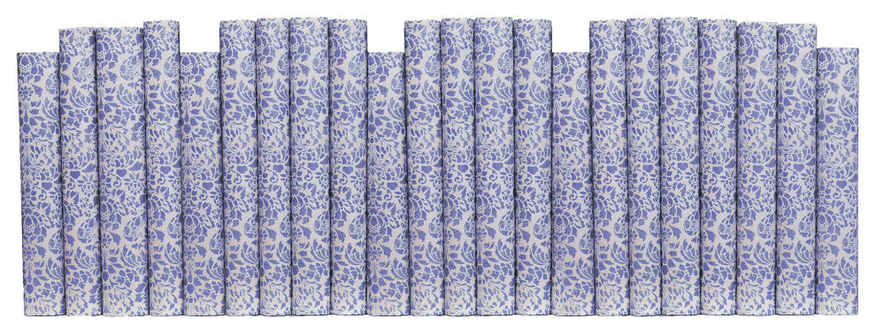 Decorative Books - Very Peri Damask Paper Wrapped - Purple Books By The Foot