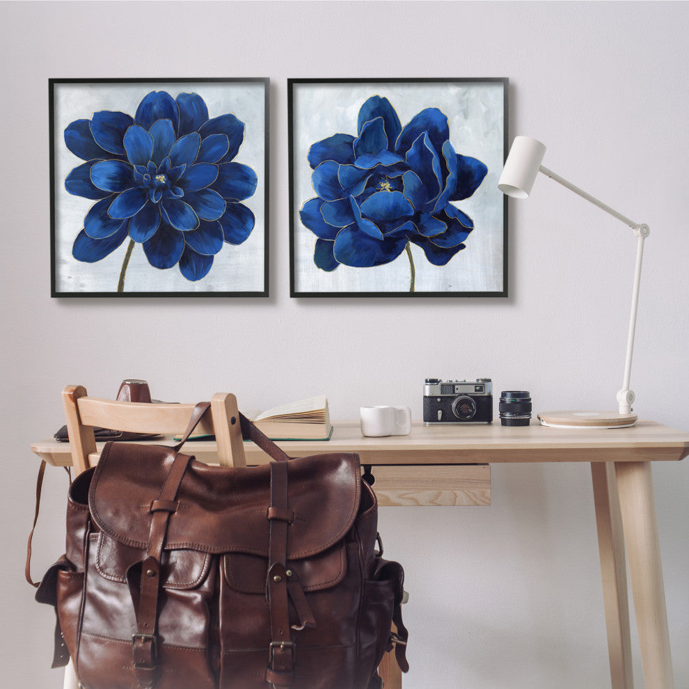 Bold Royal Blue Florals Blooming Chic Petal Flower,24 x 24