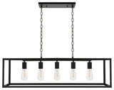 Black Finish 5-Light Pendant