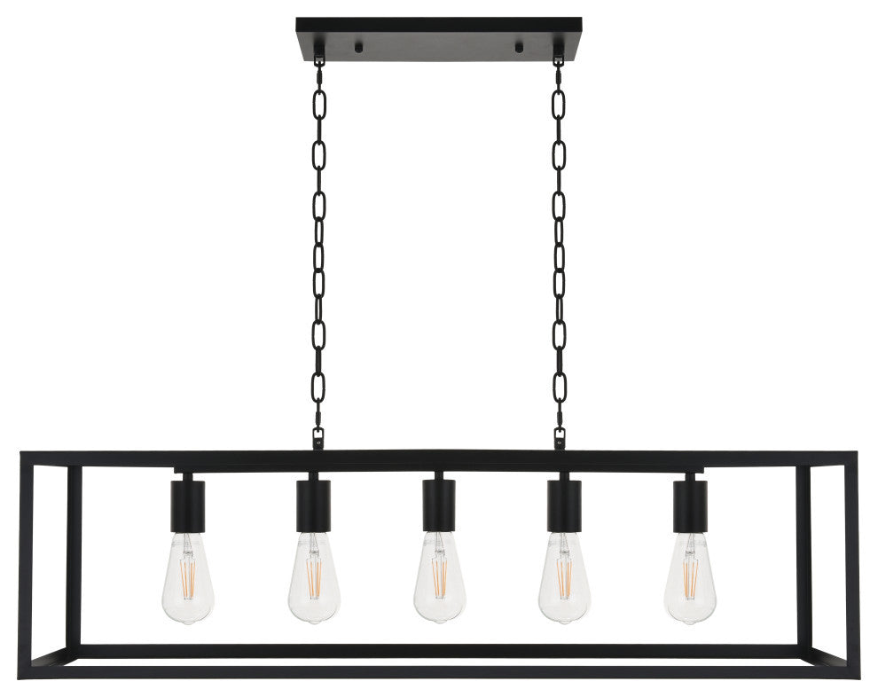 Black Finish 5-Light Pendant