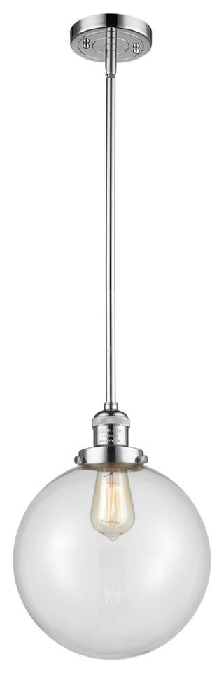 X-Large Beacon 1-Light Mini Pendant, Polished Chrome, Clear