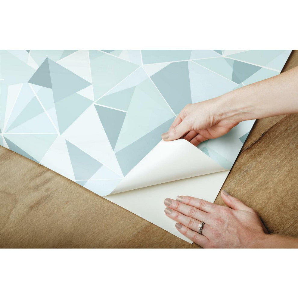 Blue & Teal Shattered Prism Peel & Stick Wallpaper