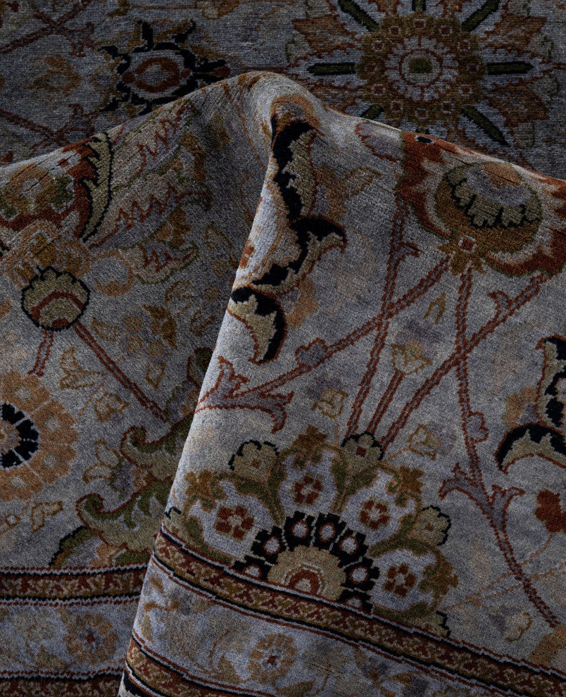 Overdyed One-of-a-Kind Hand-Knotted Area Rug Gray, 9' 1" x 9' 1"