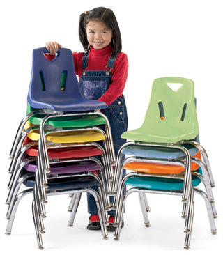 Berries Stacking Chair with Chrome-Plated Legs - 14" Ht - Purple