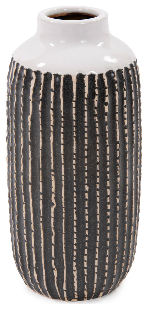 Terra Striped Stoneware Vase, Large