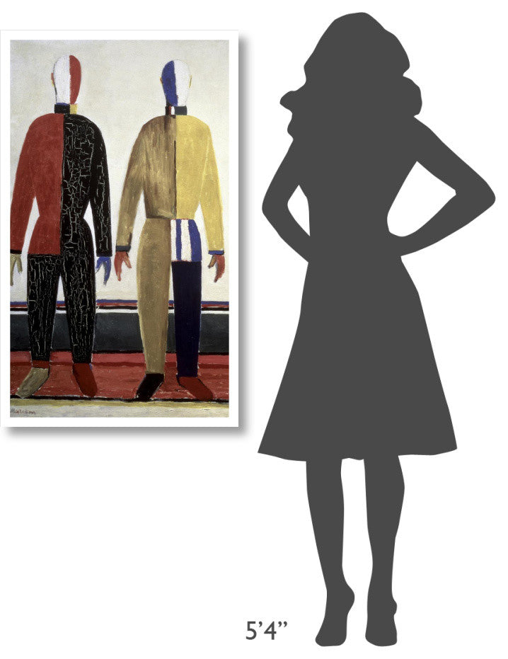 "Sportsmen (left)" Digital Paper Print by Kazimir Malevich, 25"x42"