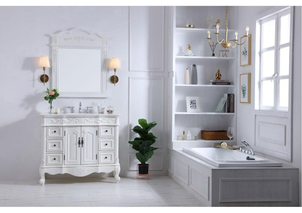 42" Single Bathroom Vanity Set, Antique White