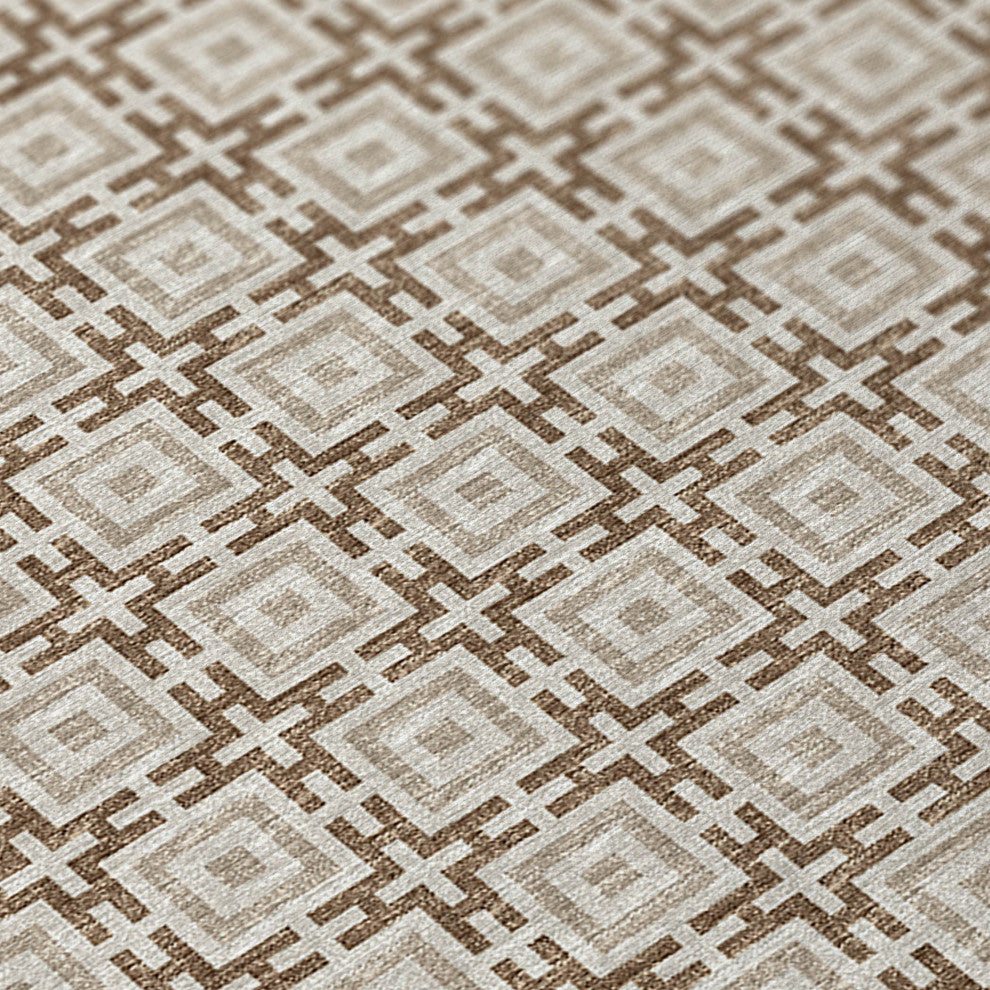 Indoor/Outdoor Marlo MO1 Taupe Machine Washable 6' x 6' Rug