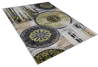 MACHINE MADE HEATSET POLYPROPYLENE AREA RUGS -Beige Green,Contemporary Design, [Rectangle] 5'x8'