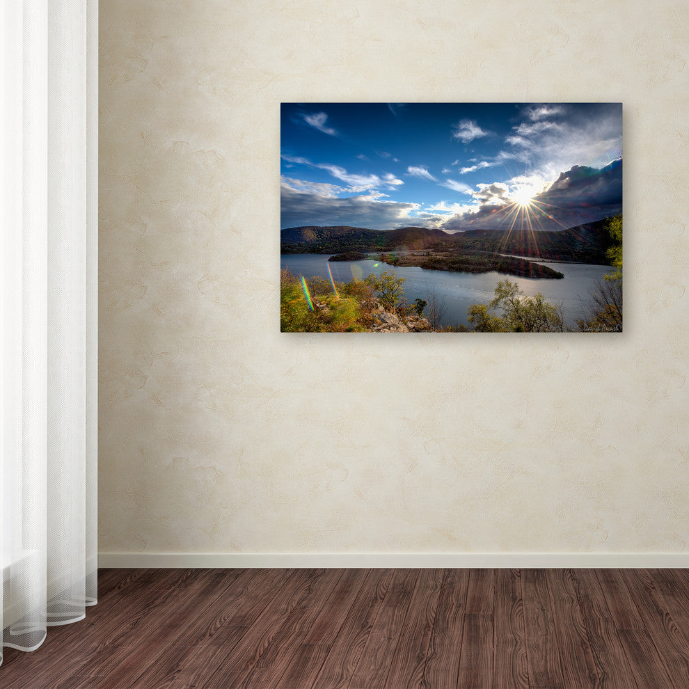 'Sunset Over the Hudson' Canvas Art by David Ayash