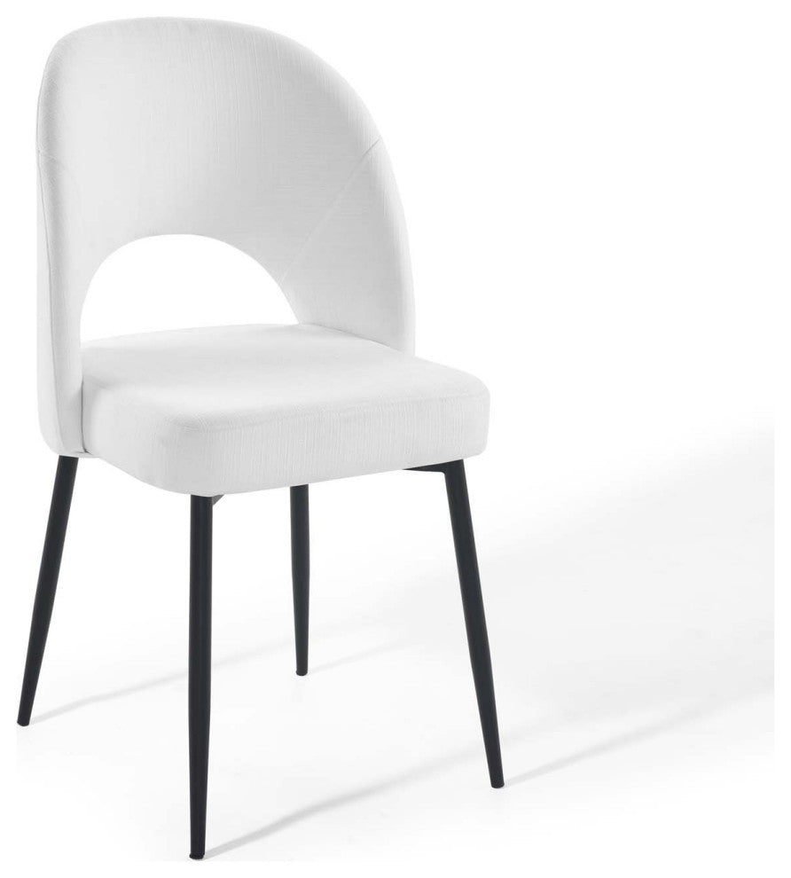 Rouse Upholstered Fabric Dining Side Chair - Black White