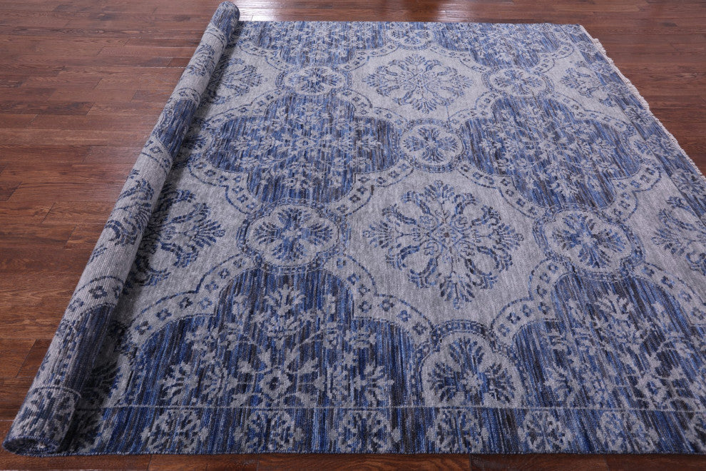 Modern Hand-Knotted Wool Rug 9' 1" X 12' 2" Q8761