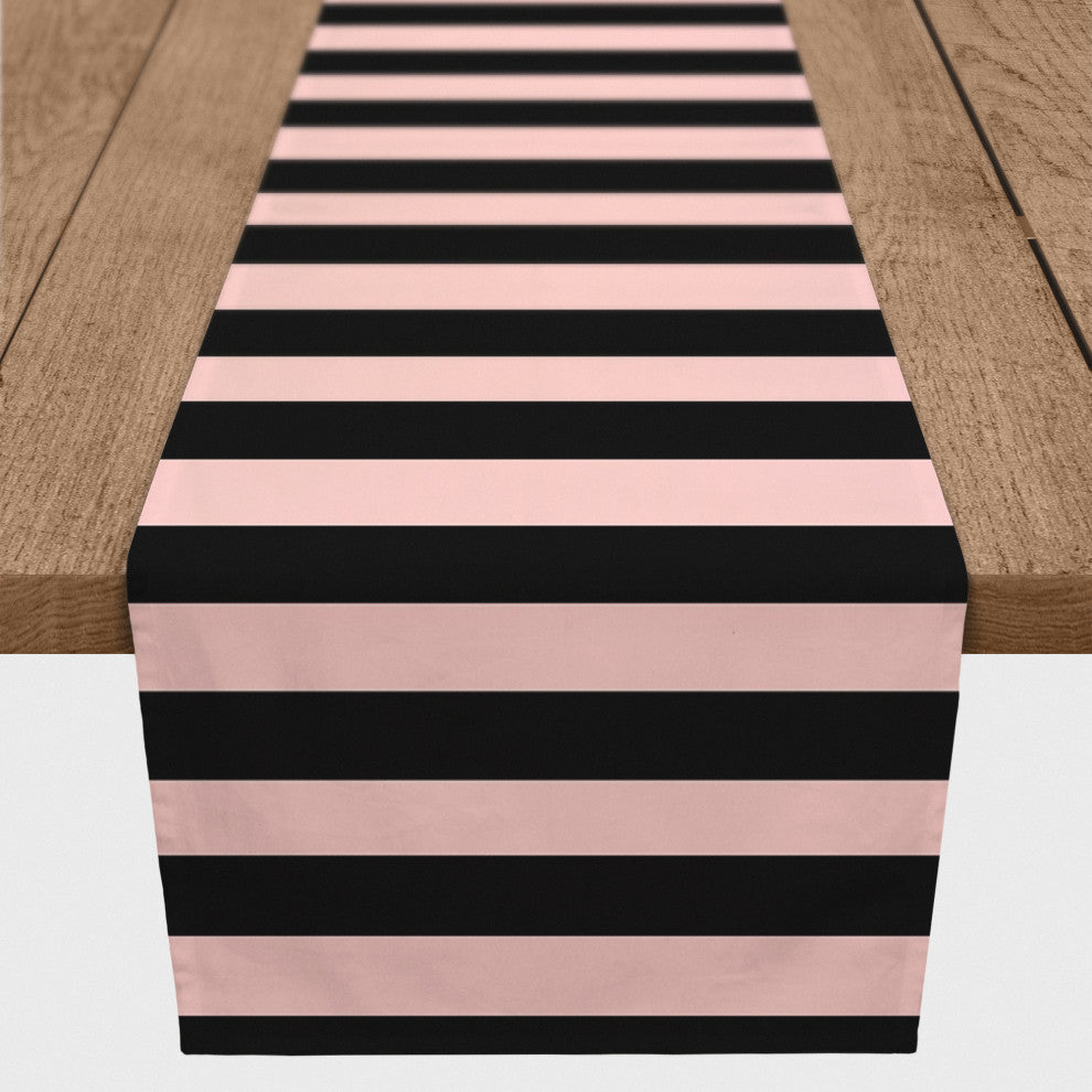 Blush And  Black 16x72 Table Runner