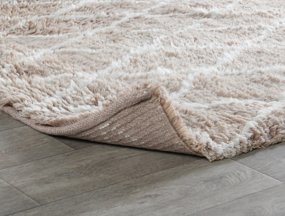 Classic Home Hawthorne Diamond Shag Light Mocha/Ivory 5x8 Rug