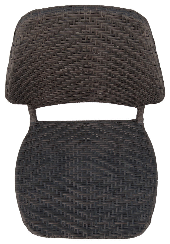 GDF Studio Amaya Outdoor Wicker Dining Chairs With Metal Legs, Set of 2