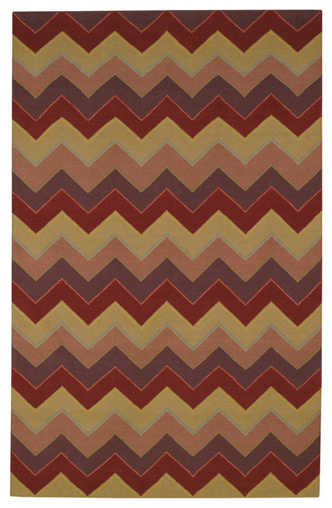 Capel Williamsburg Irish Stitch Berry Khaki 3618_570 Flat Woven Rugs - 8' X 11'
