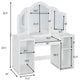 Costway Vanity Table Set Makeup Dressing Kids Girls Study Table Folding Mirror