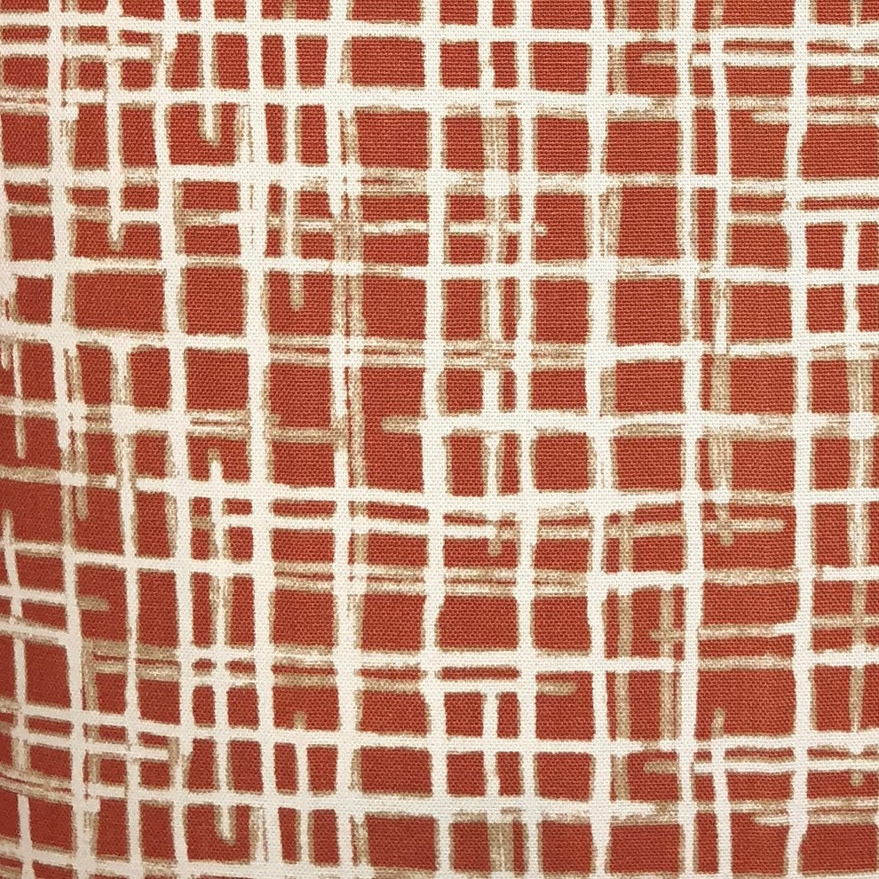 Spiced Fields  Orange and Beige Luxury Throw Pillow, 22"x22"