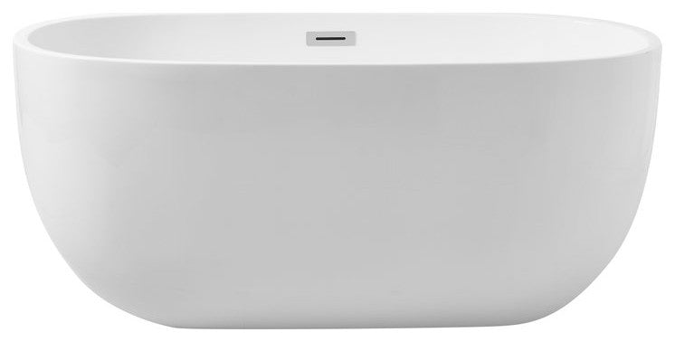 Aaron 54" Soaking Roll Top Bathtub, Glossy White